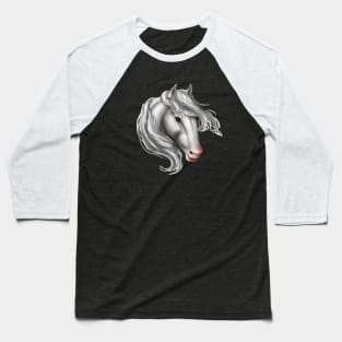 Horse Head - White Pink Nose Baseball T-Shirt